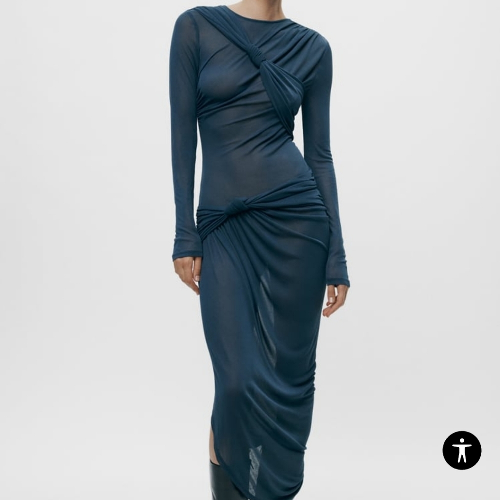Zara knotted asymmetric dress XS